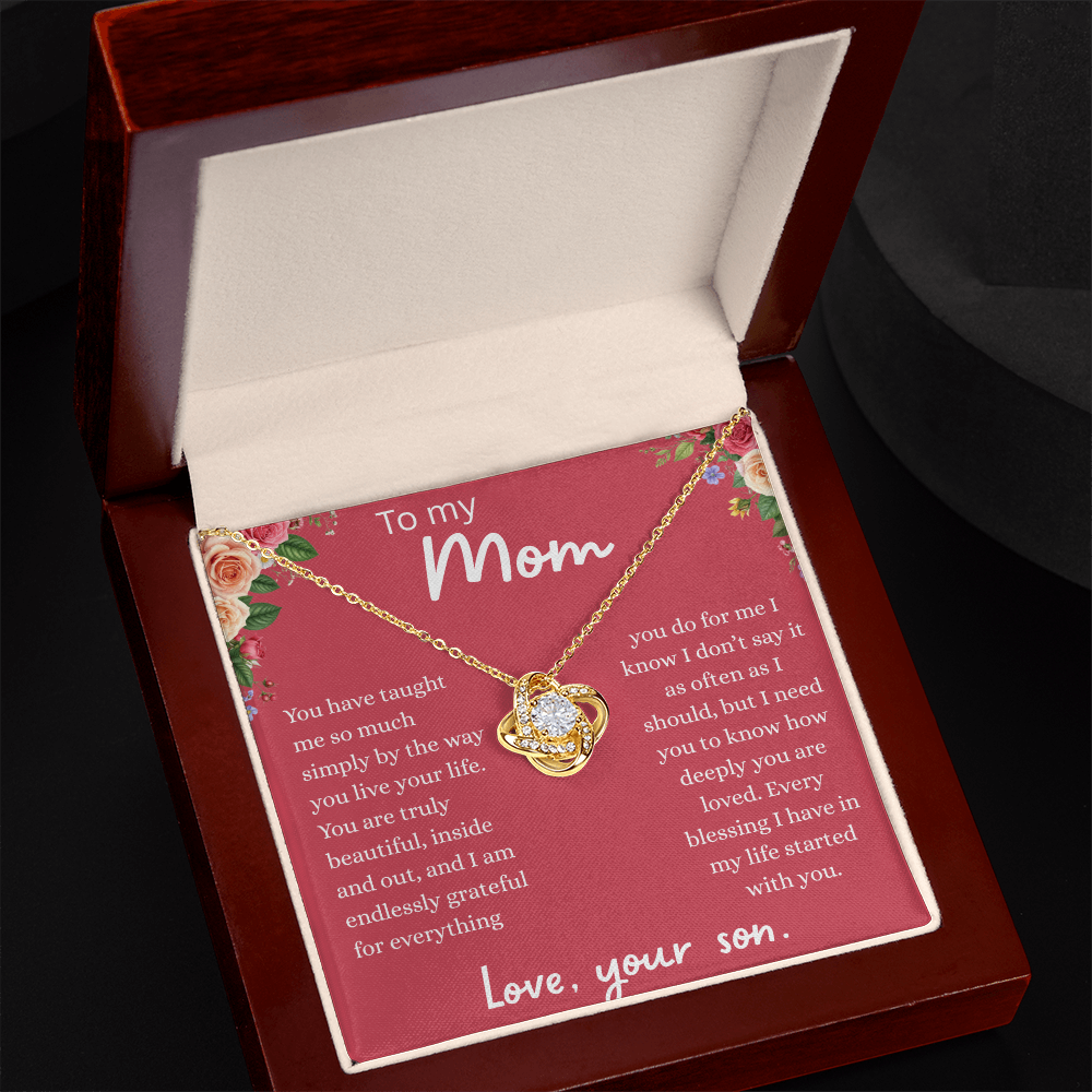 Gift For Mom From Son Love Knot Necklace
