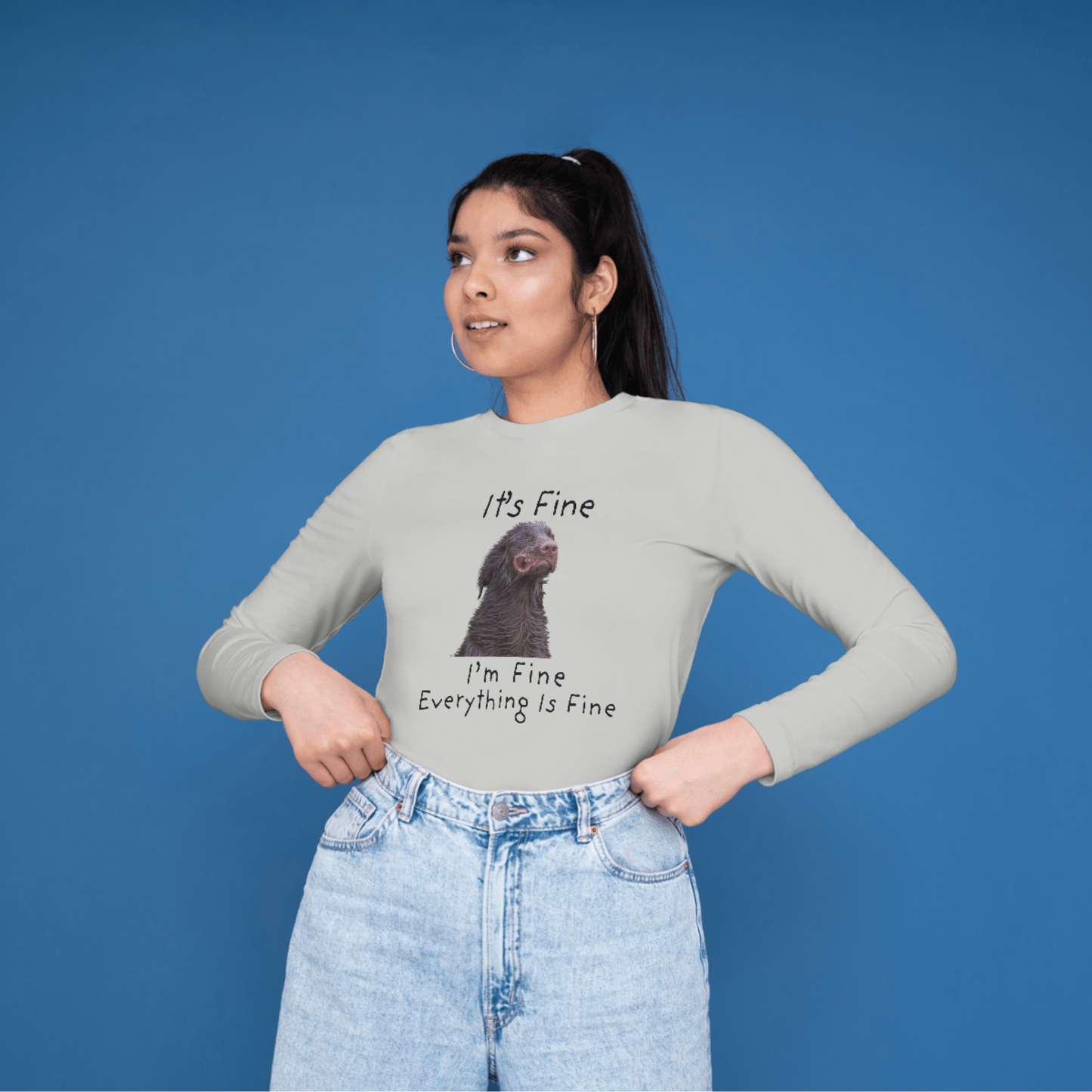 It's Fine I'm Fine Everything Is Fine Shirt, Cute Dog Tee
