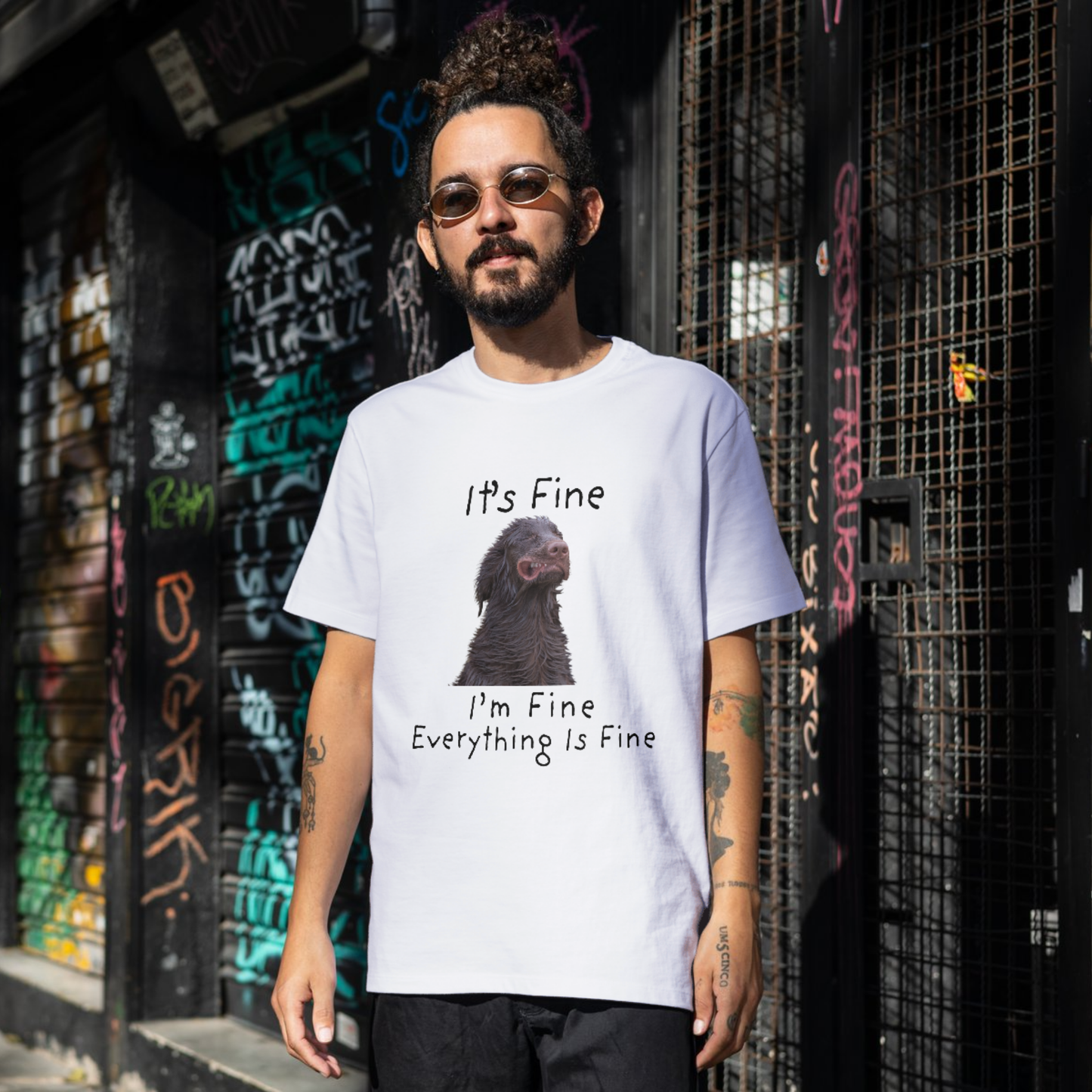 It's Fine I'm Fine Everything Is Fine Shirt, Cute Dog Tee