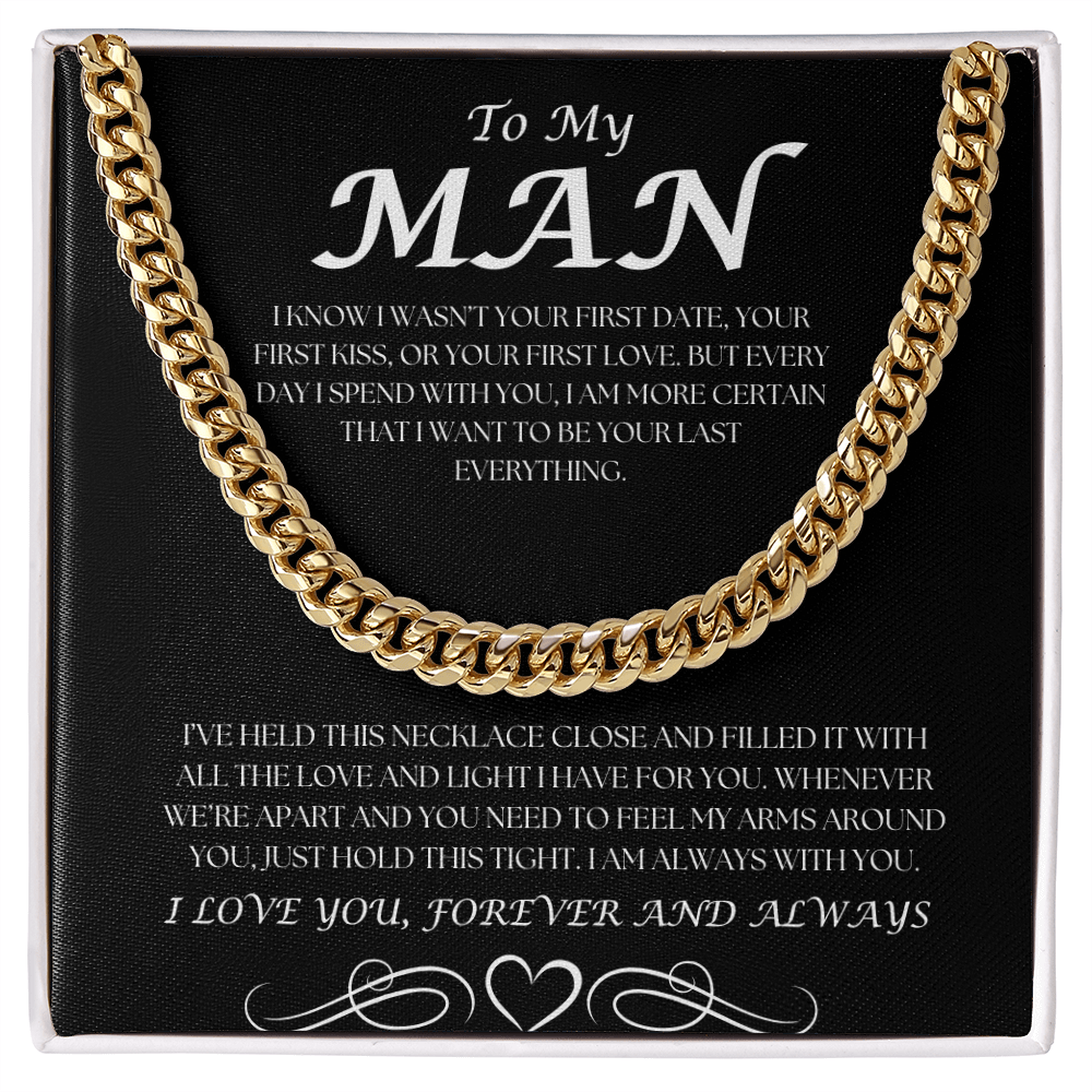 To My Man Necklace and Message Card