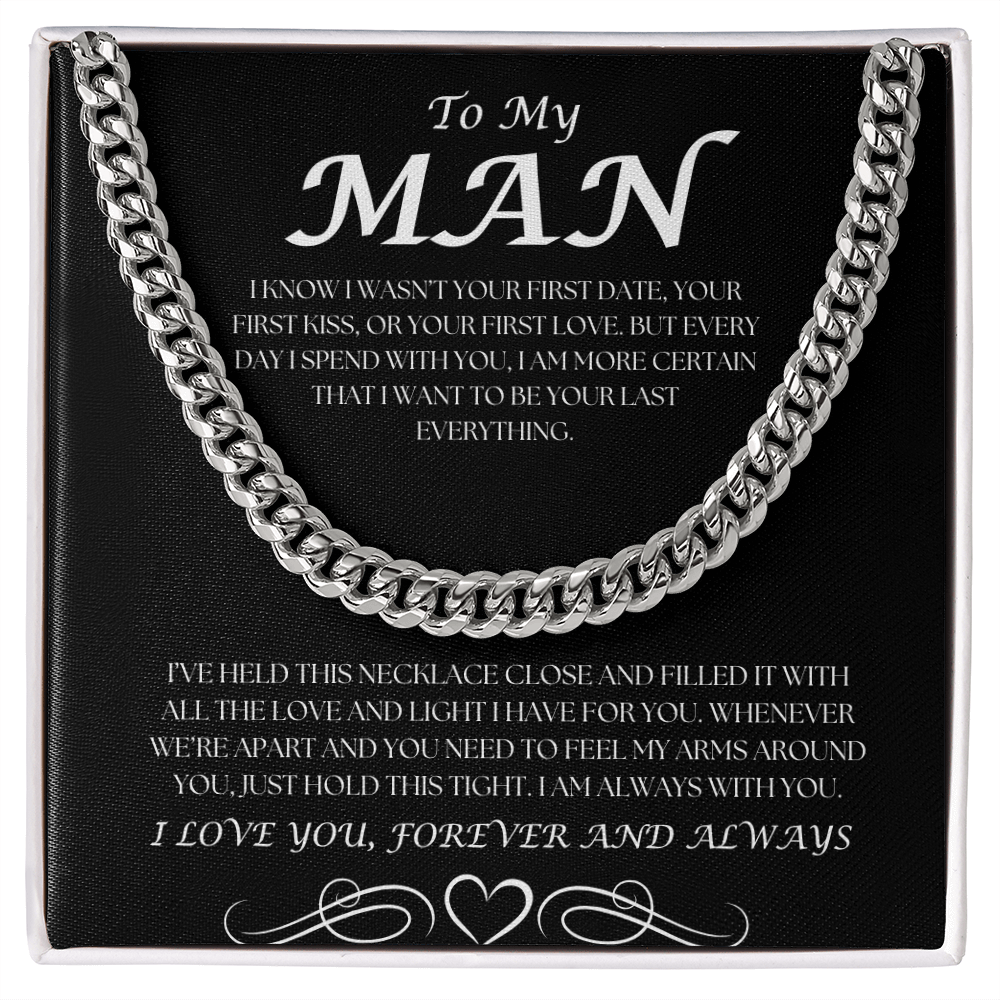 To My Man Necklace and Message Card