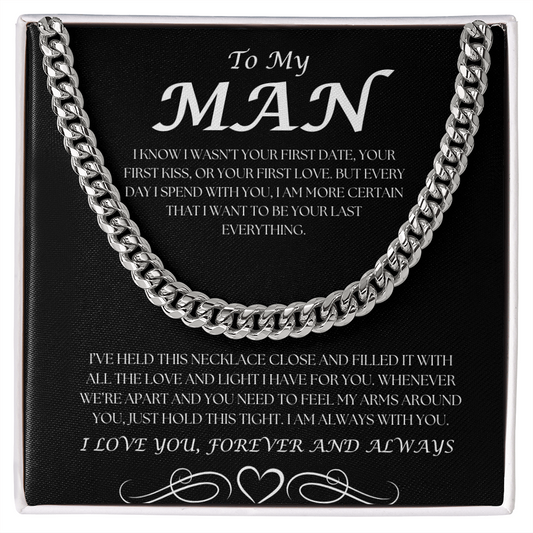 To My Man Necklace and Message Card