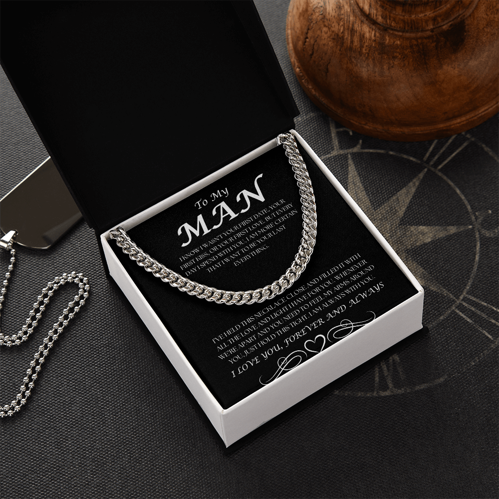 To My Man Necklace and Message Card