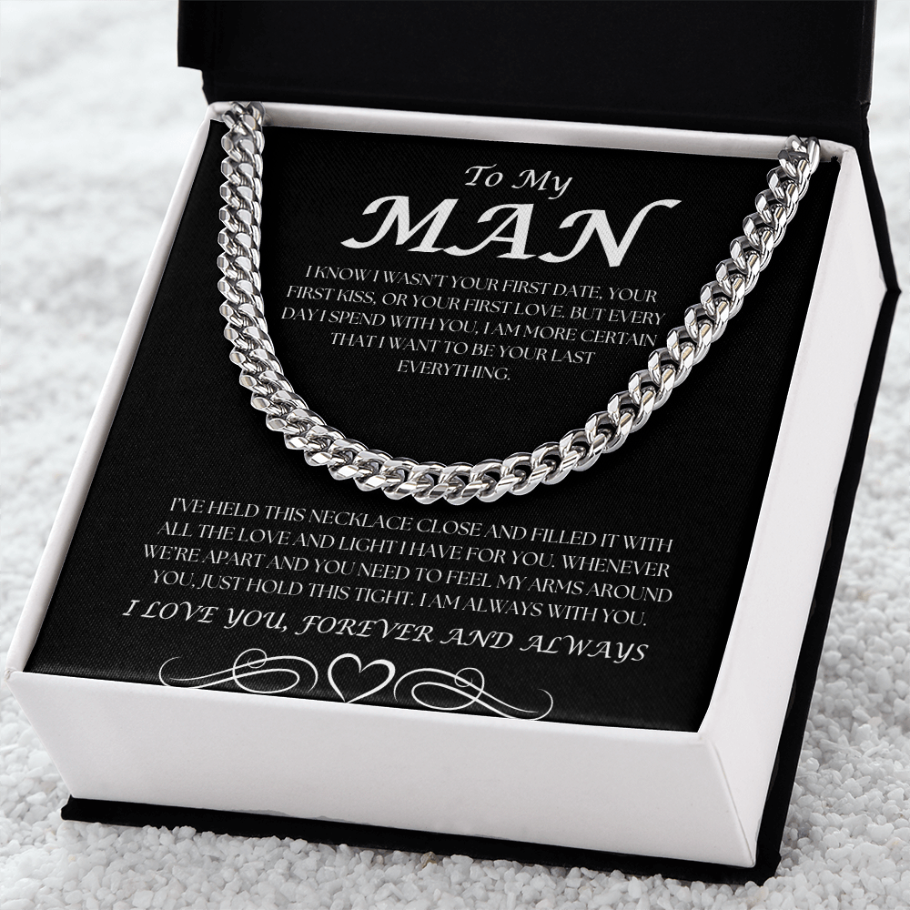 To My Man Necklace and Message Card