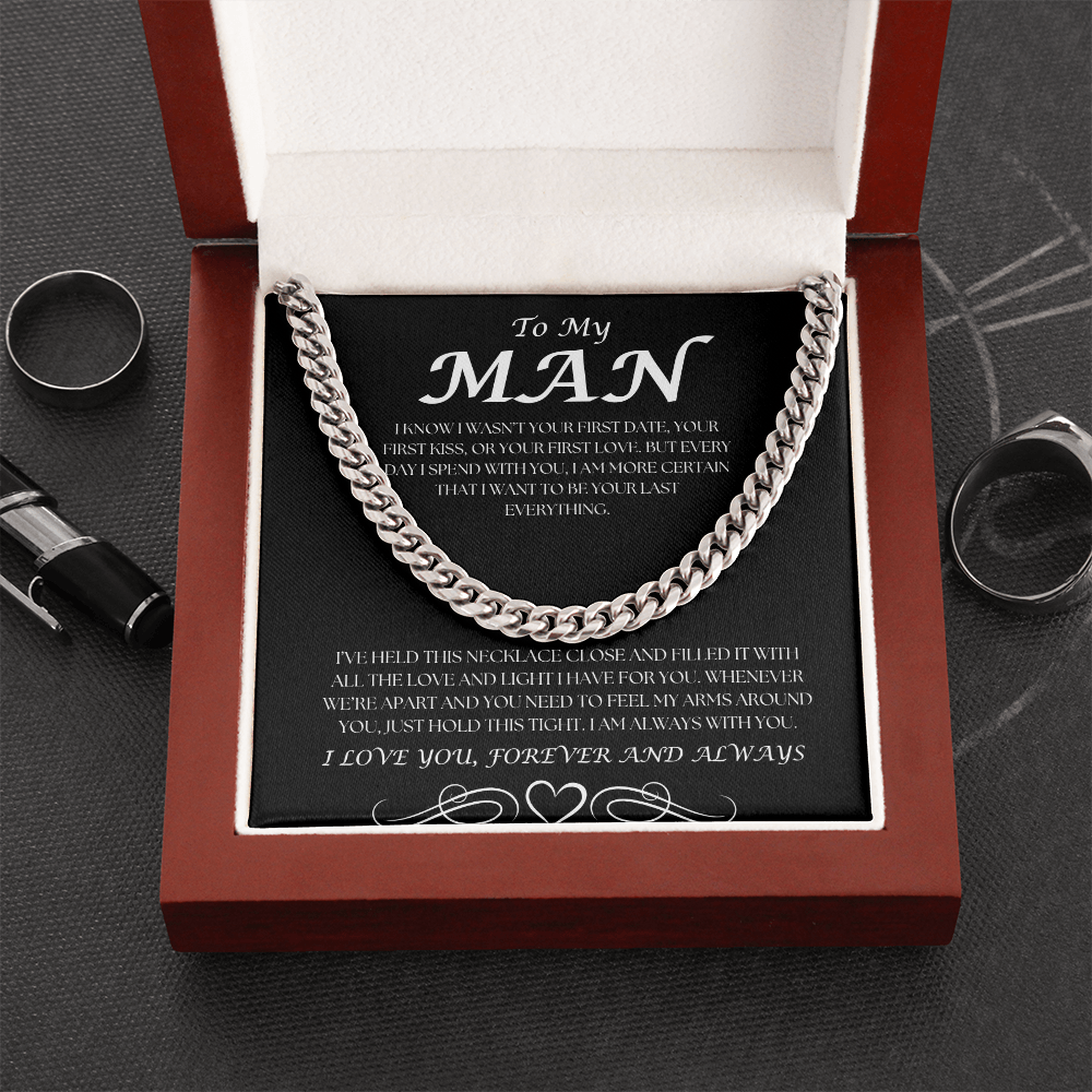To My Man Necklace and Message Card