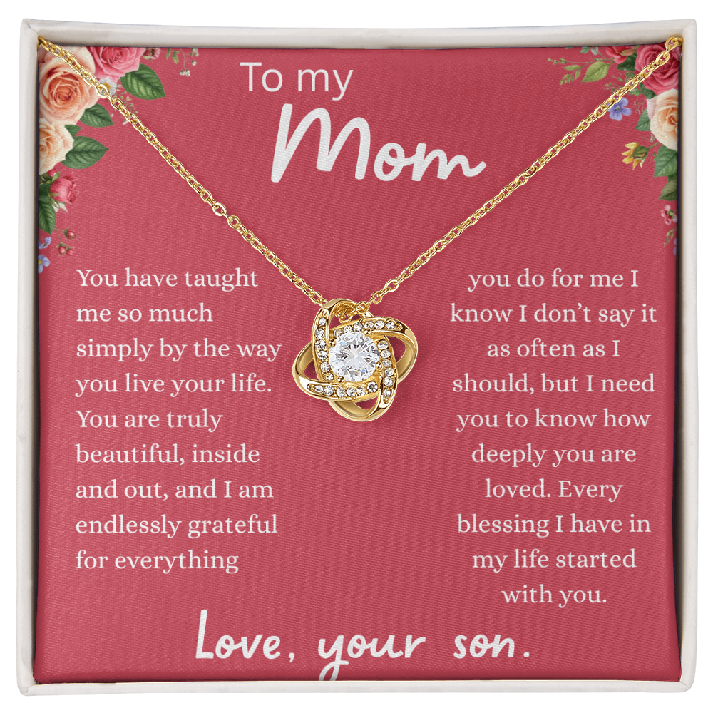 Gift For Mom From Son Love Knot Necklace