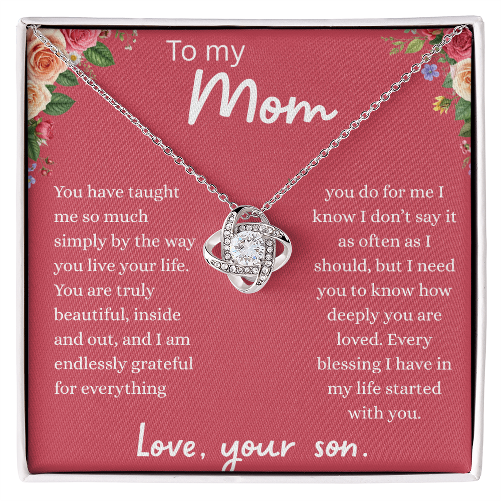 Gift For Mom From Son Love Knot Necklace