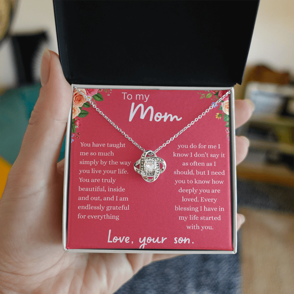 Gift For Mom From Son Love Knot Necklace
