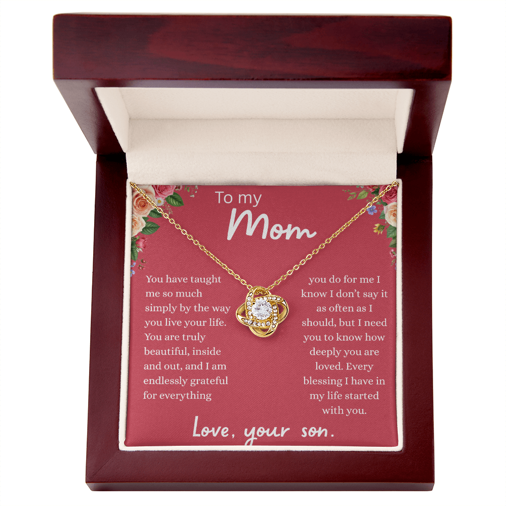 Gift For Mom From Son Love Knot Necklace