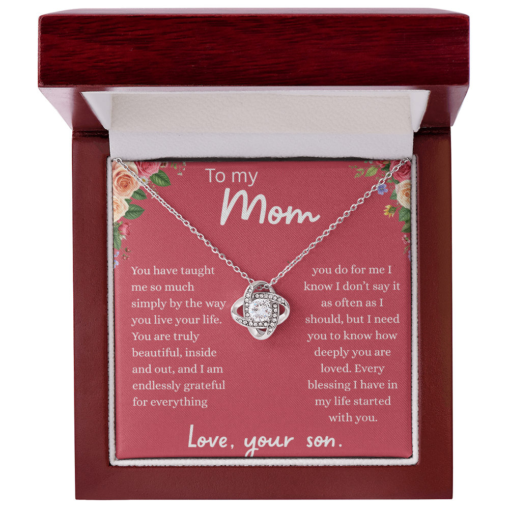 Gift For Mom From Son Love Knot Necklace