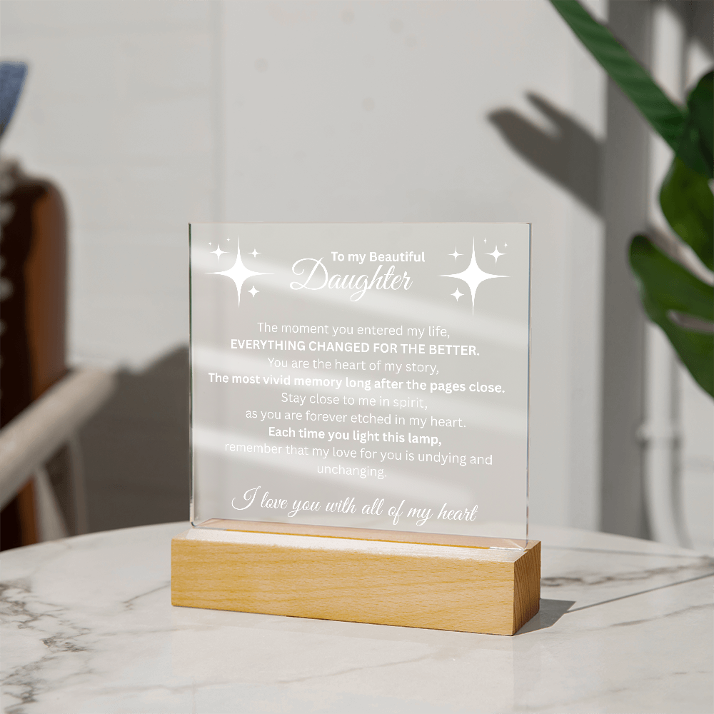 To my Daughter Acrylic Square Plaque